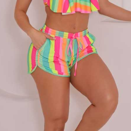 shorts bermuda feminino praia piscina academia fitness verão ao ar livre em Oferta na Shopee