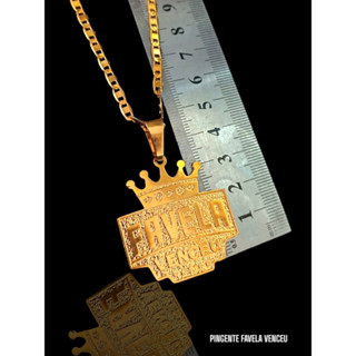 Pingente Favela Venceu Banhada Ouro 18k