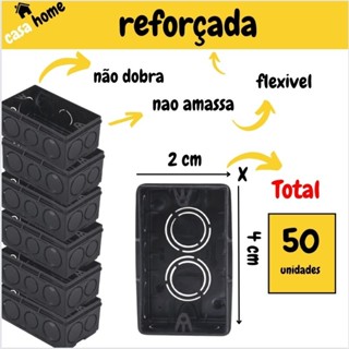 Kit caixinha de luz 4x2 preta para interruptor