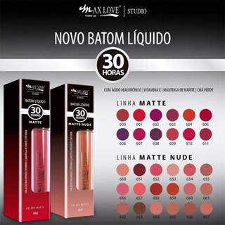 Max Love - Batom Liquido Matte 30 Horas 4ml