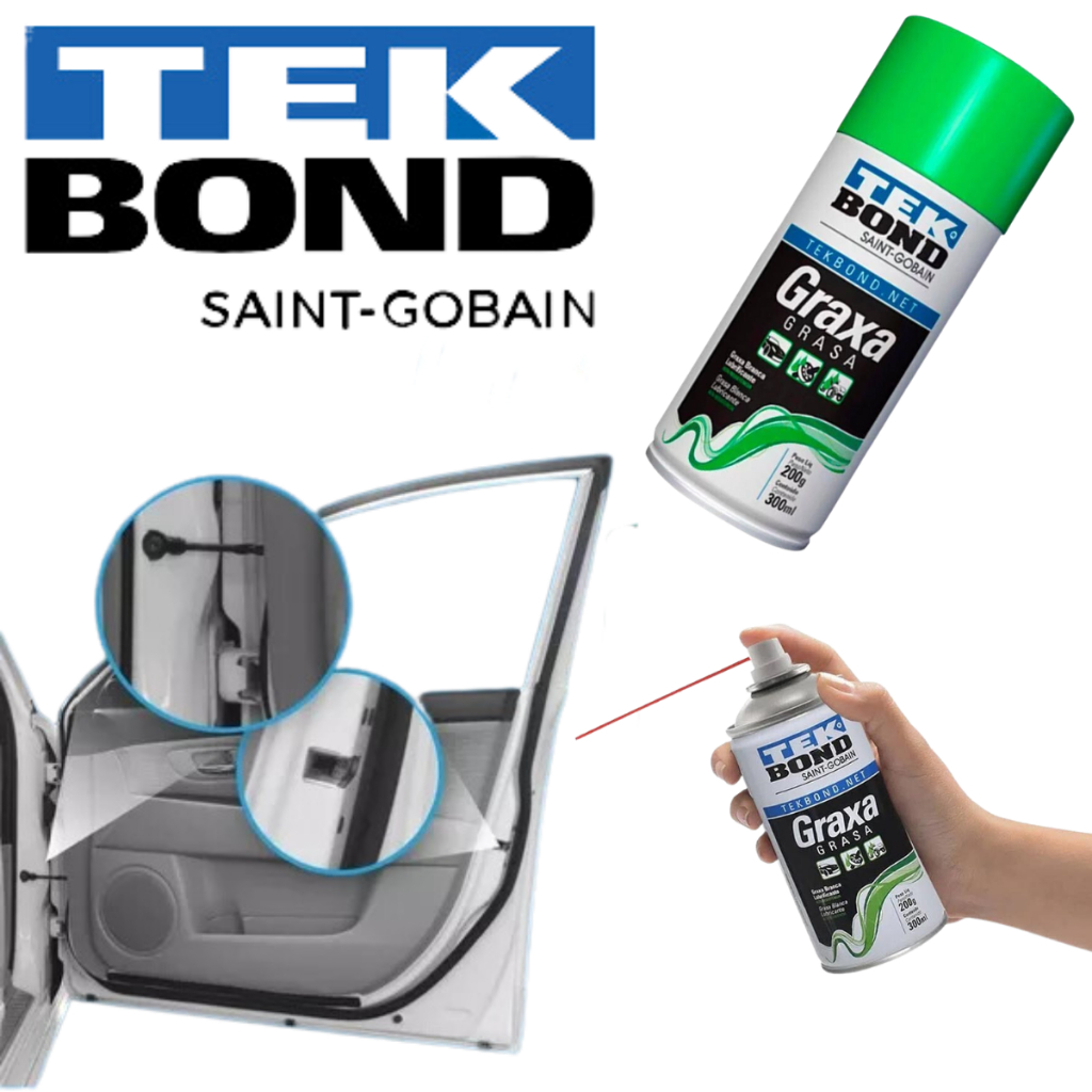 Tekspray Graxa Spray Branca Lubrificante 200g/300ml Tekbond em Oferta na Shopee