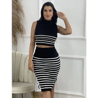 Conjunto Cropped e Saia Midi Tricot Modal / Nova Coleção / Gola Alta / Tendência / Verão / Diversas Cores / Moda Blogueira / Envio Imediato / Promoção em Oferta na Shopee