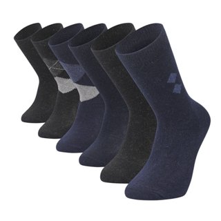 Kit 6 Pares Meias Social Estampadas Lisas Coloridas Azul Cinza Preta Promoção Premium Para Revenda