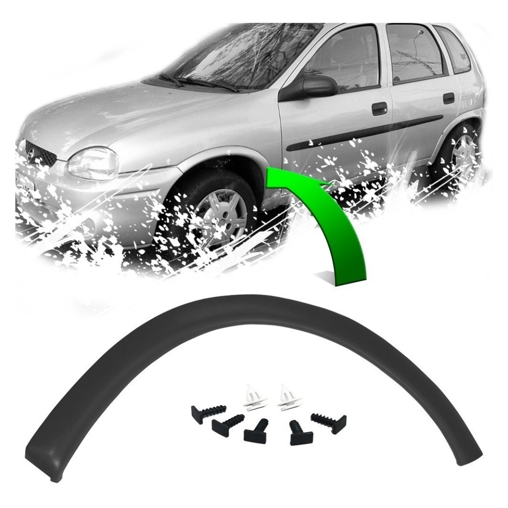 Acabamento Para-Lama Dianteiro CORSA 1994 1999 2000 2001 Classic até 2009  - Lisa C/Fixadores