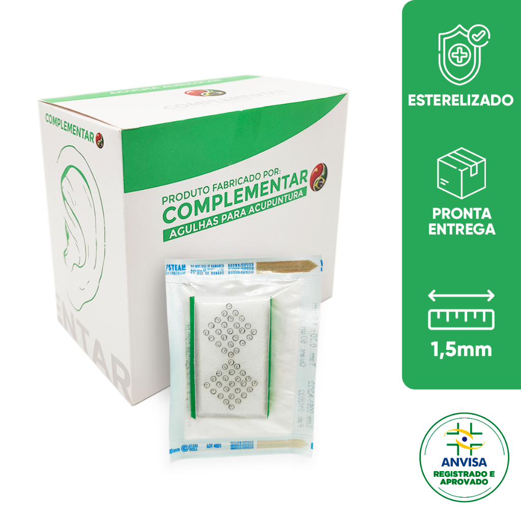 Agulha Auricular 1,5 mm - Acupuntura Auricular Auriculoterapia