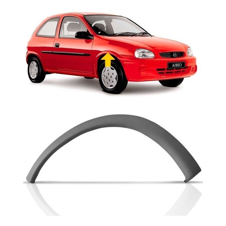 Acabamento Para-Lama Dianteiro CORSA 1994 1995 1998 2001 Classic até 2009 Primer Liso - C/Fixadores