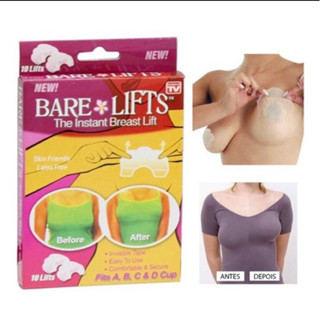 Adesivo Levanta Seios 10 Peças De Silicone Anti-Flacidez /Fita Invisível Bare Lifts Peito
