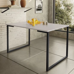 Mesa de Jantar Steel Estilo Industrial Pés de Aço 120x80cm