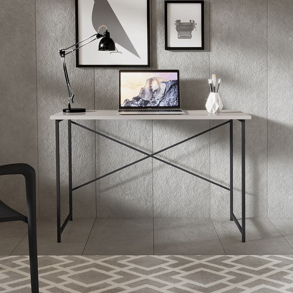 Escrivaninha Steel 90 cm Estilo Industrial com Pés em Aço em Oferta na Shopee