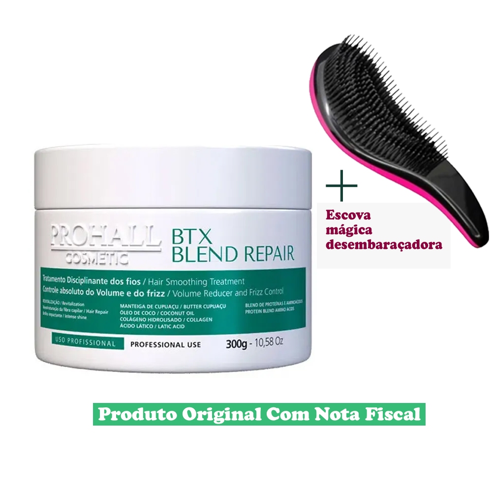 Blend Repair Prohall BTX Capilar Orgânico SemFormol 300g + Escova Mágica em Oferta na Shopee