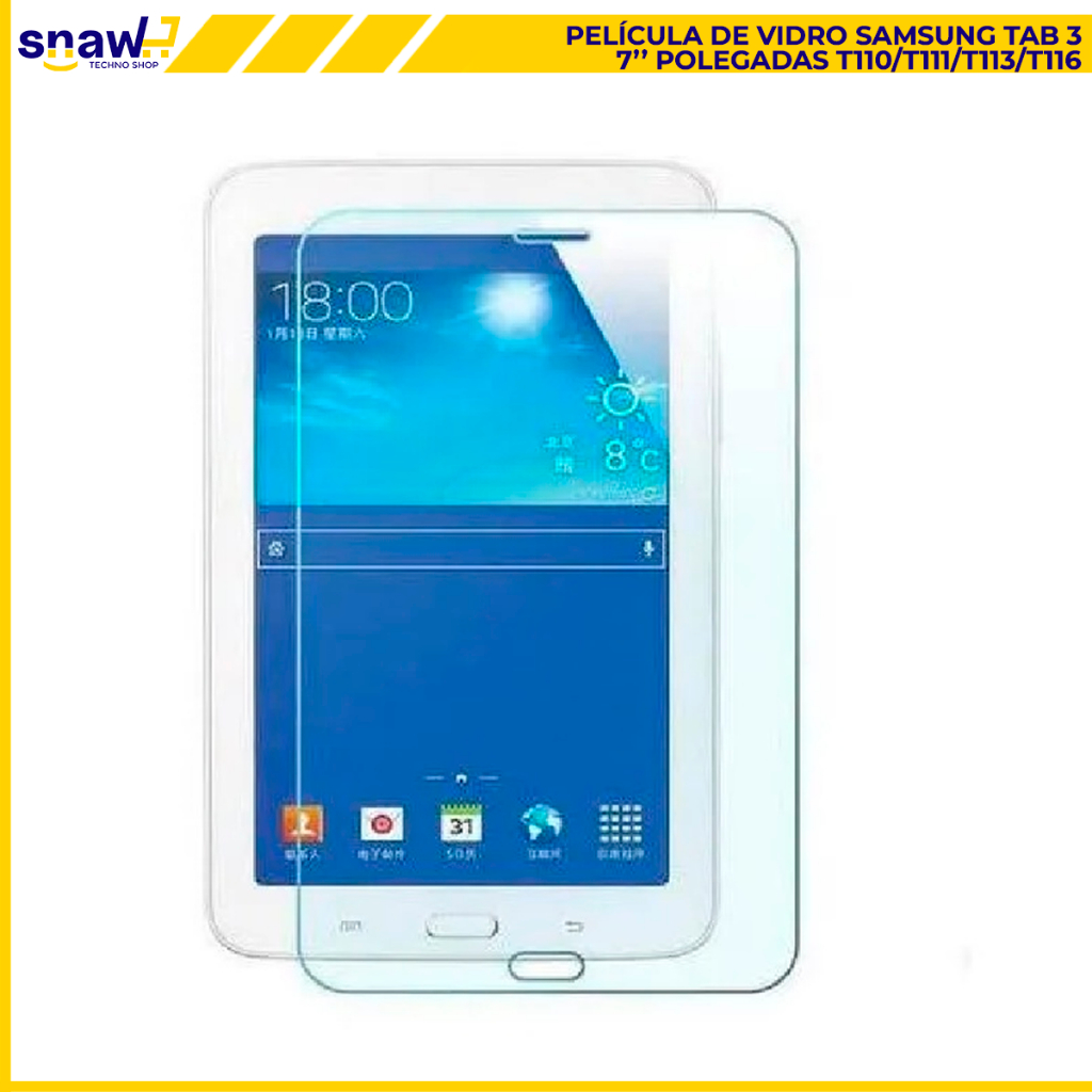 Película de Vidro 9H para Tablet Samsung Galaxy Tab 3 Tab 3 7" Lite T110 T111 T113 T116