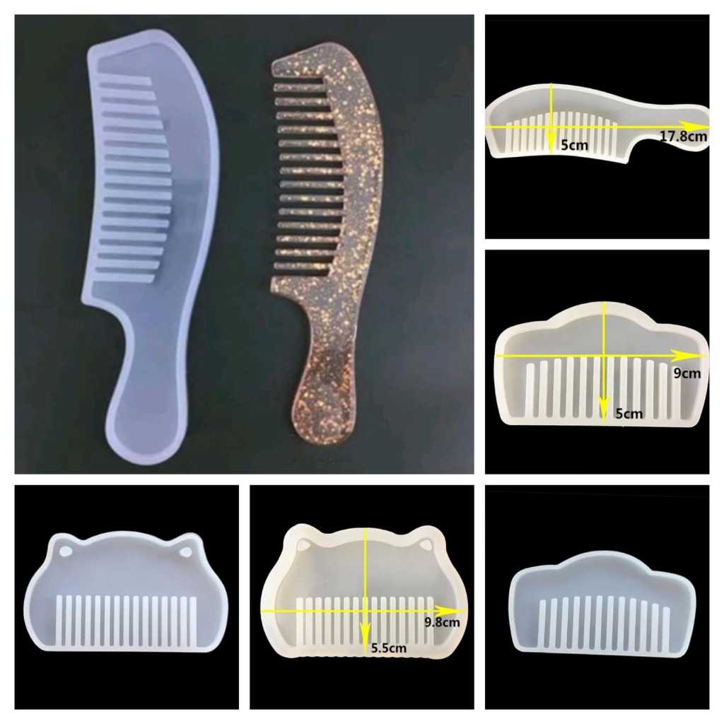 Molde de Silicone em Formato de Pente / Molde para Resina Epóxi em Oferta na Shopee