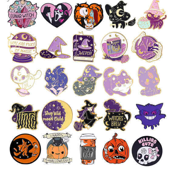 Pin/Broche/Bottom Coleção Bruxas Witch Grimório Feitiços
