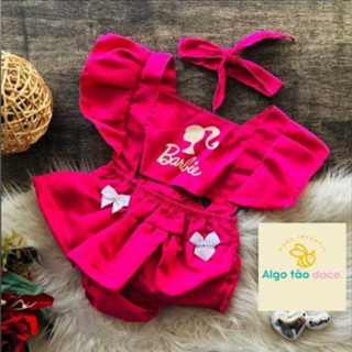 Romper bebê vestido Barbie baby conjunto infantil bebê