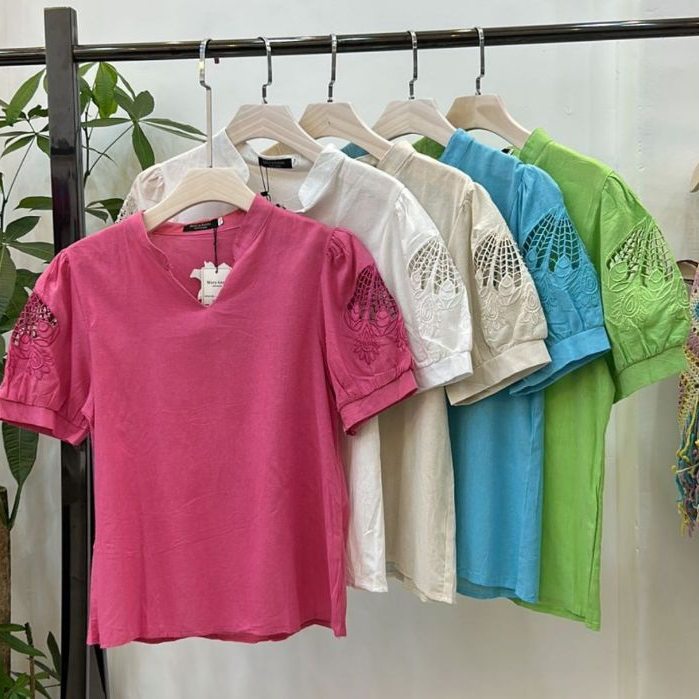 Camiseta feminina de manga curta oca 2023 novas roupas de verão-8816