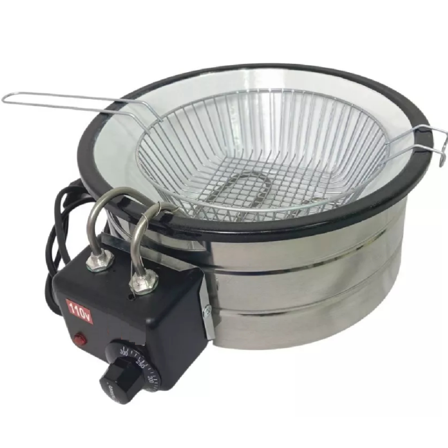 Fritadeira Industrial Elétrica 3,5 L Tacho Esmaltado Premium Batata Coxinha Polenta Pastel Frango