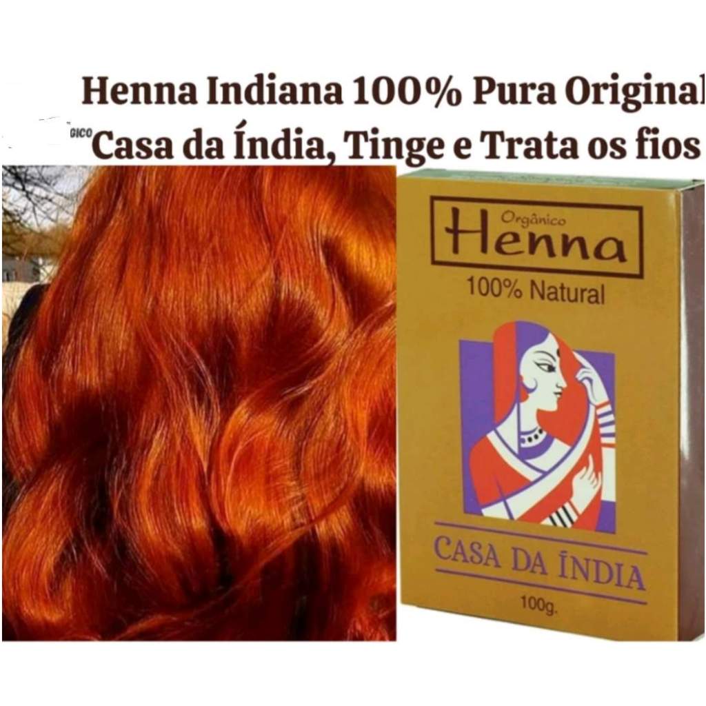 Henna Natural Indiana Casa da Índia 100Gramas