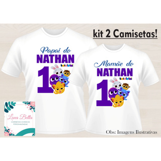 Kit 2 Camisetas Personalizadas Bolofofos Aniversário1 Adulto e Infantil em Oferta na Shopee