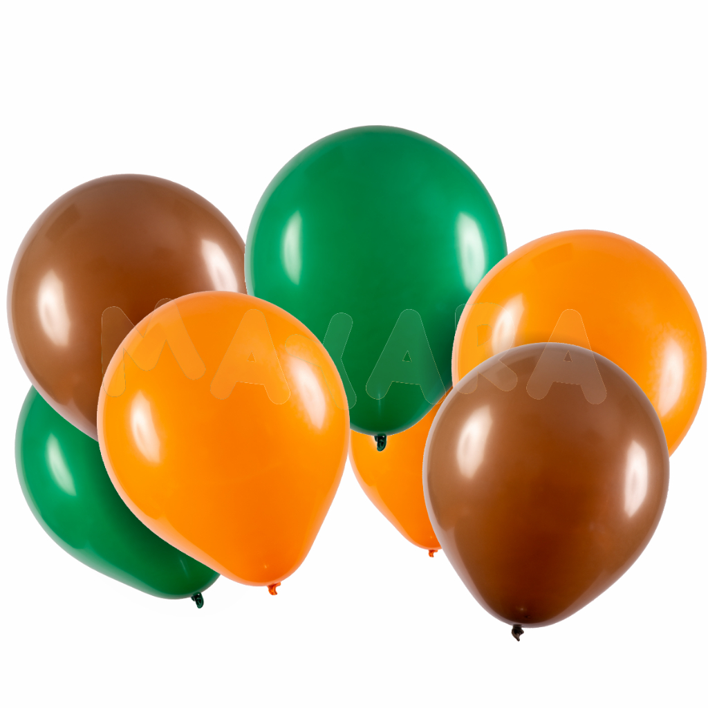 75 unidades Balões - 8 Polegadas Bexigas Laranja Marrom e Verde Bandeira em Oferta na Shopee