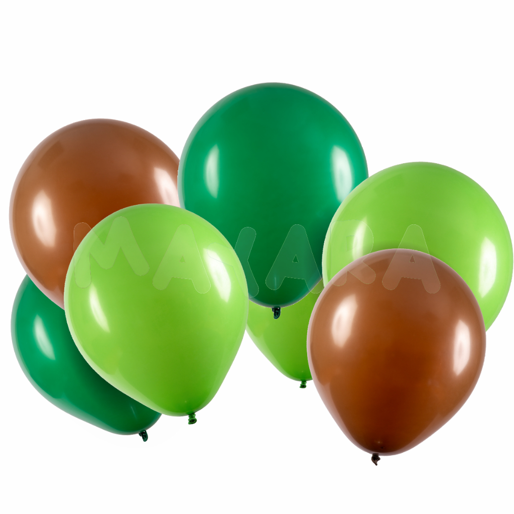 75 unidades Balões - 8 Polegadas Bexigas Marrom Verde Bandeira e Verde Maçã