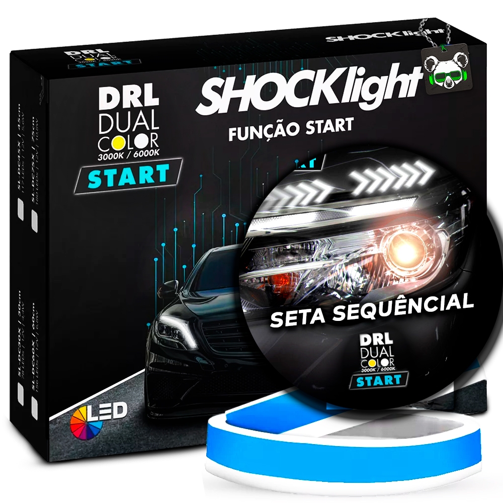 Fita de Led Drl Farol Seta Sequencial Efeito Ghost Start Apresentação Dual Color 3000k / 6000k em Oferta na Shopee