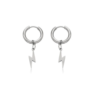 Par Brinco Punk de argola com pingente raio em Oferta na Shopee