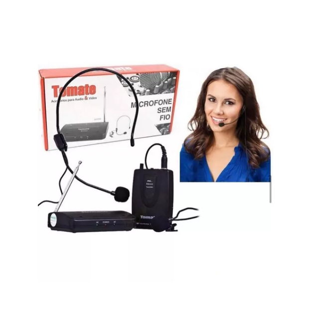 Microfone De Lapela Profissional Wireless Headset Sem Fio Tomate