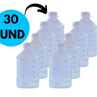 Kit 30 Frascos Para Administração De Dieta Enteral 300ml com Alça e Trava de Segurança