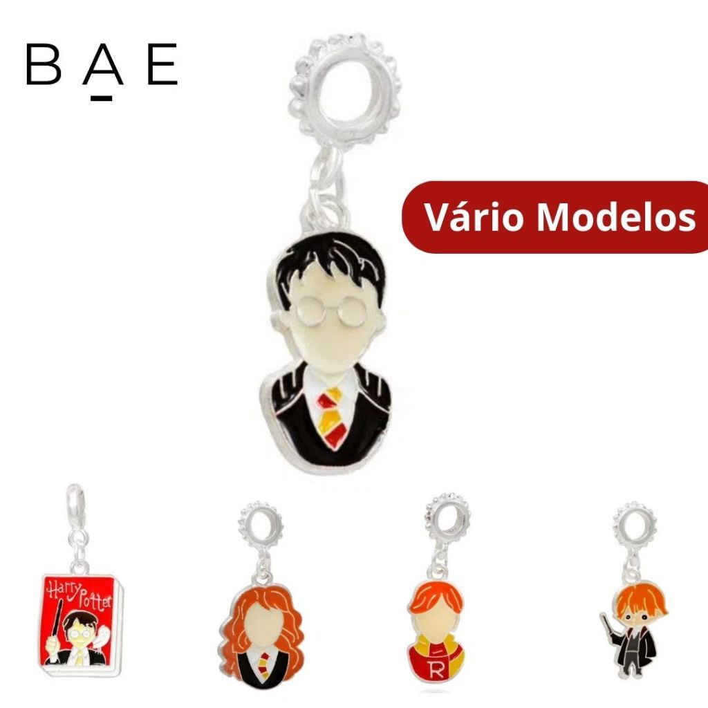 Berloque Charms Pingente Harry Potter Charme Banhado a Prata 925 Para Pulseira Estilo Pandora Vivara Life Pingentes Bracelete