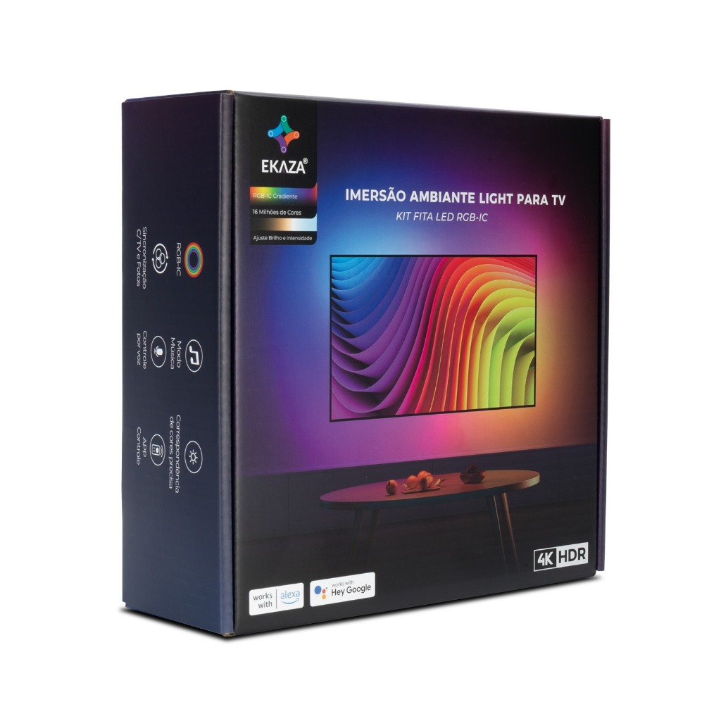 Fita Led Inteligente Ambilight Gamer Rgb Sincroniza Com Tv Wi-fi Alexa