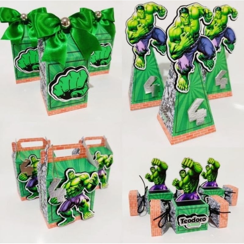 Kit festa PEGUE E MONTE lembrancinhas personalizadas Hulk/ANIVERSÁRIO DECORAÇÃO/CAIXINHAS