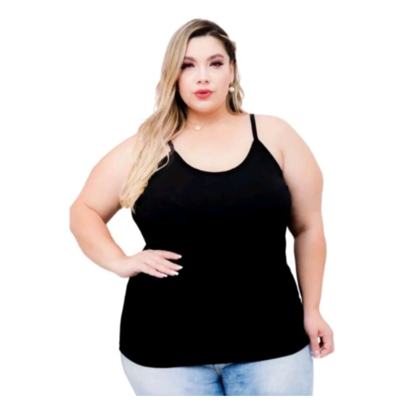 Blusa alça plus size do G1 ao G6 em visco Lycra em Oferta na Shopee