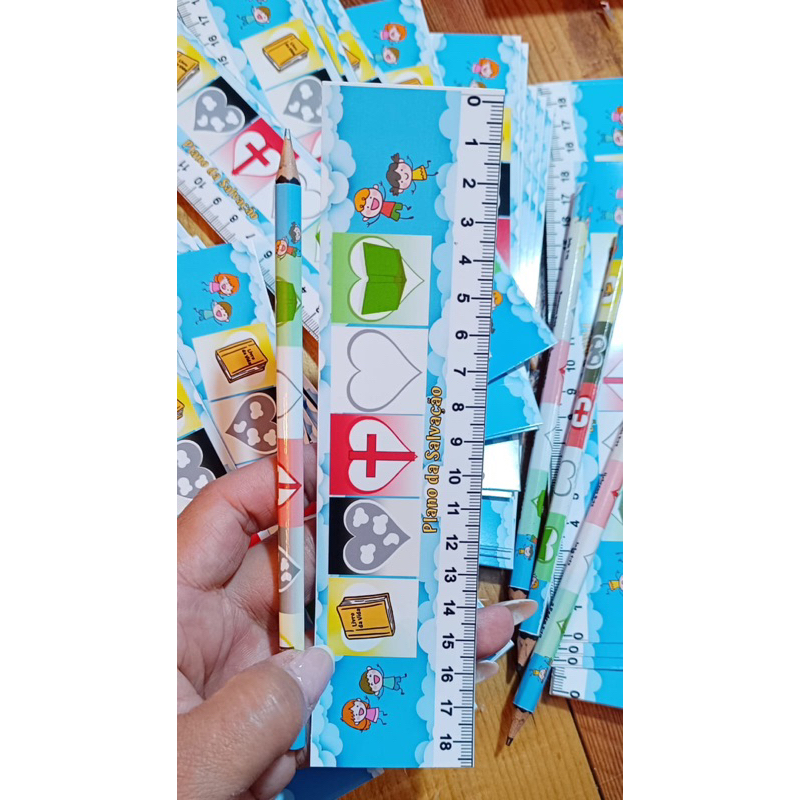 Kit 10 Marca Pagina Com Lápis Plano da Salvação