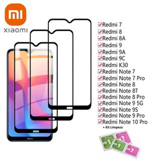 Película 9D Vidro Xiaomi Redmi Note(6/7/8/8T/9/9S/9 Pro/Note 10/9T/9A/9C)Cobre toda a tela 100%