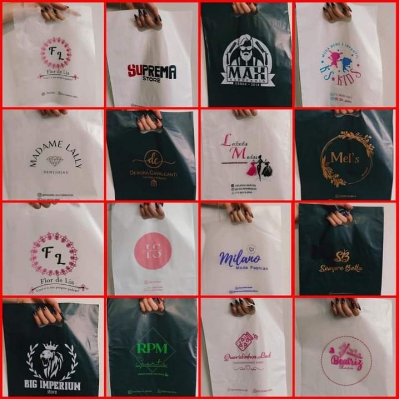 Sacola plástica personalizada 15x25 para bijuterias