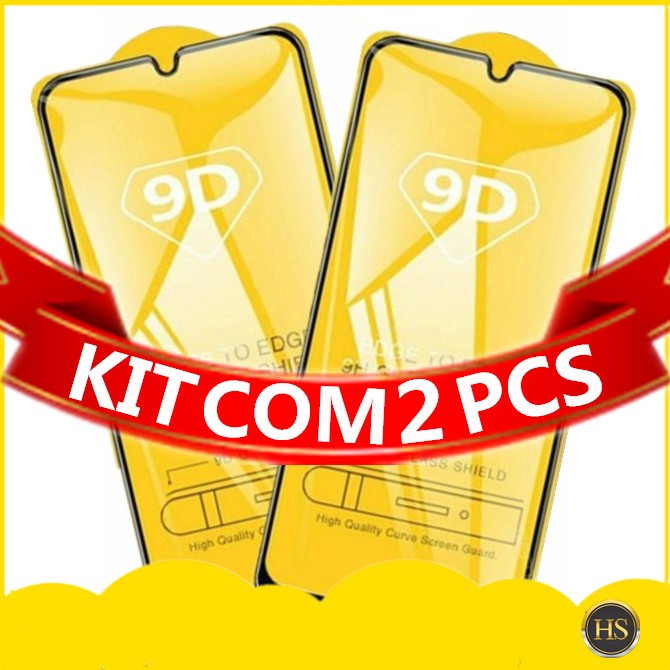KIT Com 2 Película 9D 3D Vidro Samsung Galaxy(A01/A02s/A03/A10/A11/A12/A13/A23/A22/A31/A32/A41/A42/A52/A51/A70/A72)Cobre toda a tela 100%