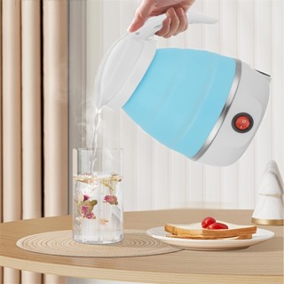 Chaleira Elétrica de Silicone e Aço Inoxidável Portátil Dobrável 600ml 110v Aquecimento Rá...