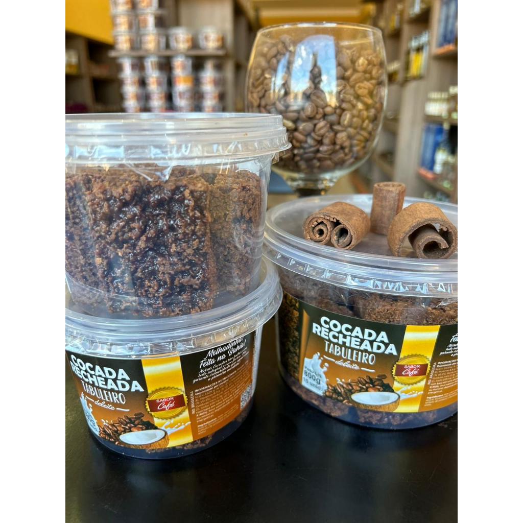 COCADA RECHEADA CAFÉ 800g (POTE COM 15 UNIDADES)
