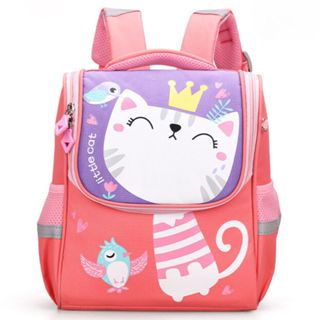 Mochila Escolar Infantil Menino Menina Dinossauro Gatinho de Costas