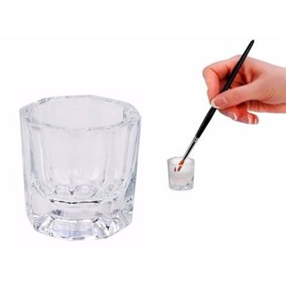 Kit 02 Dappen Copo Pote De Vidro Profissional Para Misturar Porcelana Henna Alongamento Unha Gel