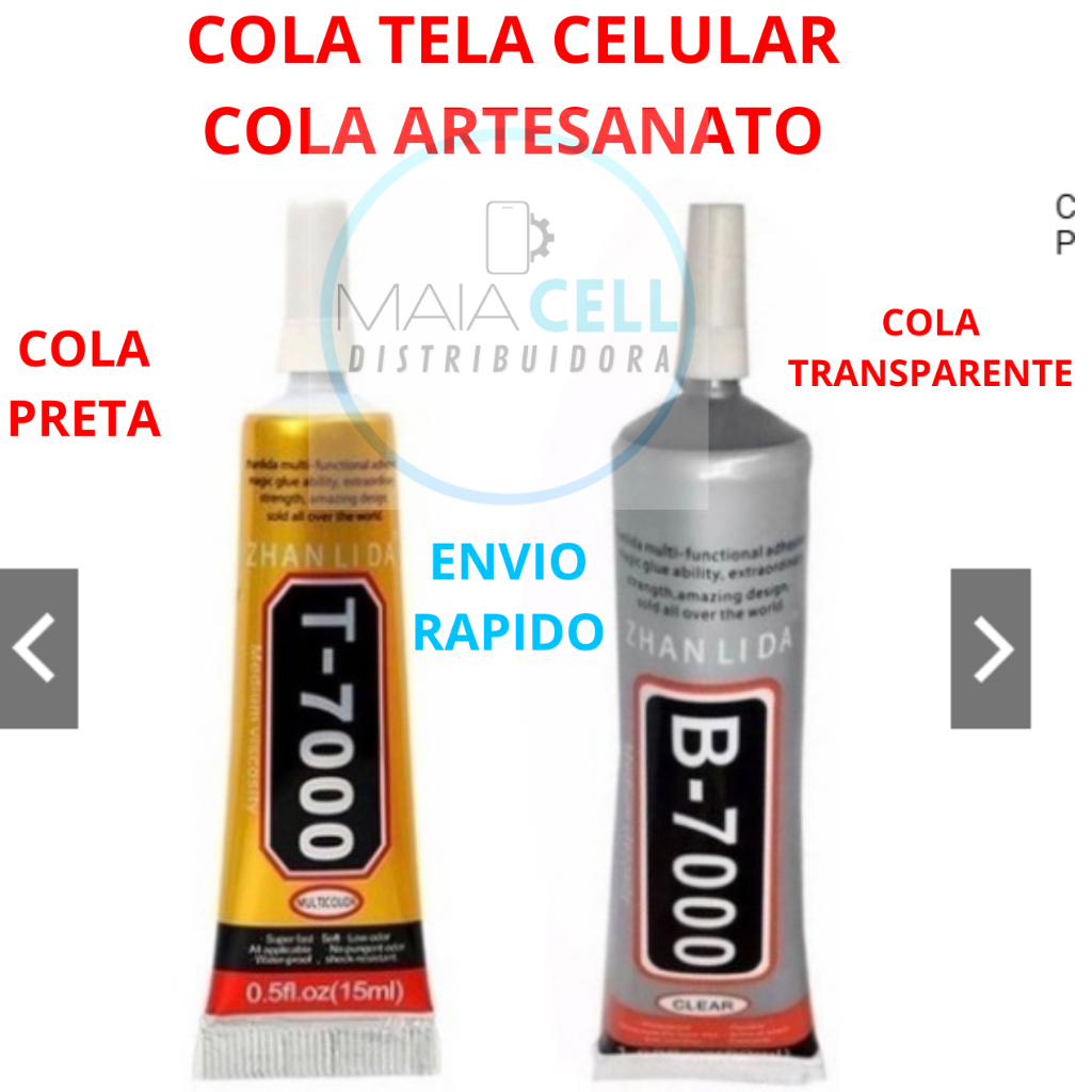 Cola P/ Colar Celular T7000 B7000 Preta Ou Transparente 15ml cola artesanato