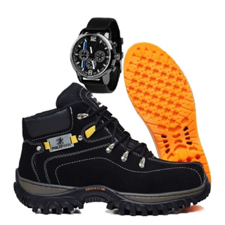 Kit Bota Marrom Adventure Botina Polo Fran Masculina Palmilha Gel + Relógio em Oferta na Shopee
