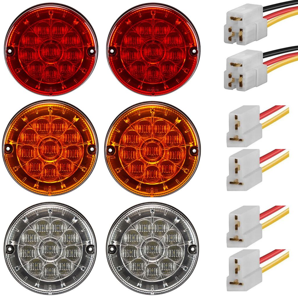 Kit Lanterna Traseira Onibus Caio Apache Vip Foz Super Carreta Randon 125MM Led 24Vts