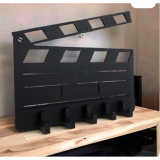 Porta Chaves Criativo Claquete Filmes Cinema MDF Preto em Oferta na Shopee