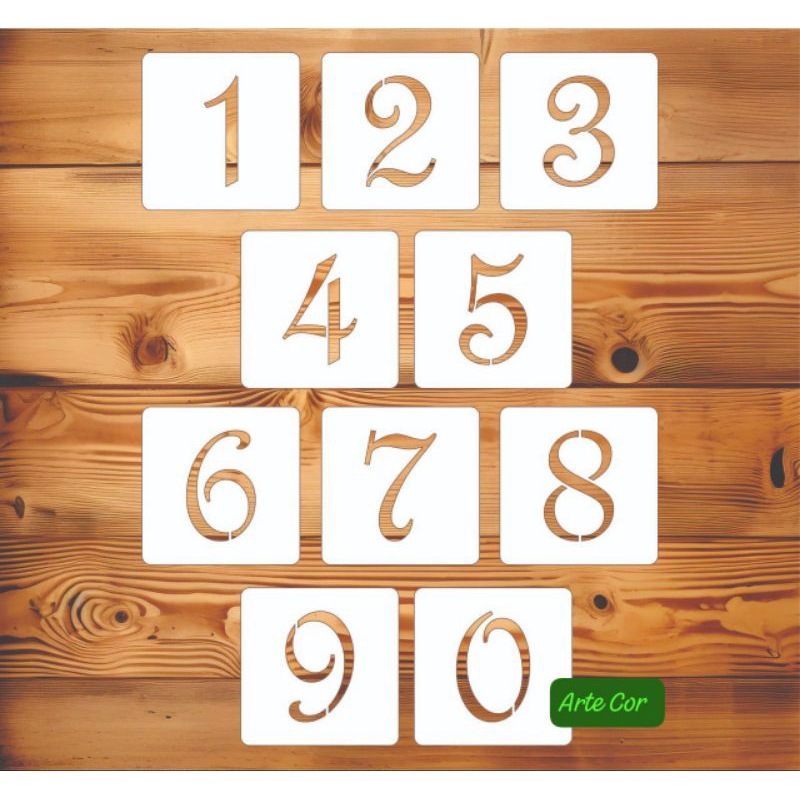 Estencil Números / 10 x 10 cm / Número altura de 7 cm em Oferta na Shopee