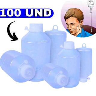Frasco Para Alimentação Nutrição Dieta Enteral 100Unidades 300ml c/Alça