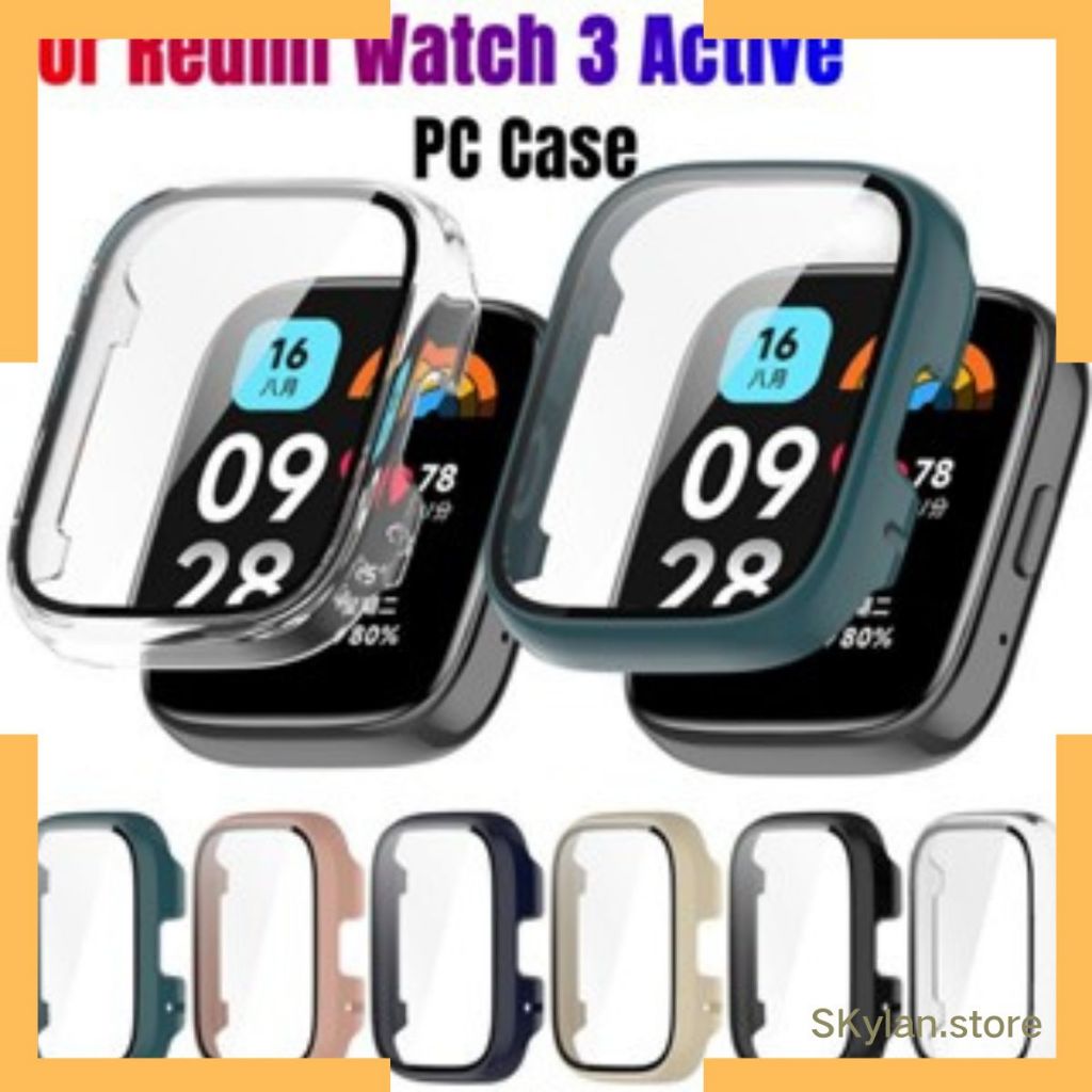 Capa Bumper pc com pelicula de vidro compativel com Smartwatch Redmi watch 2/watch 3