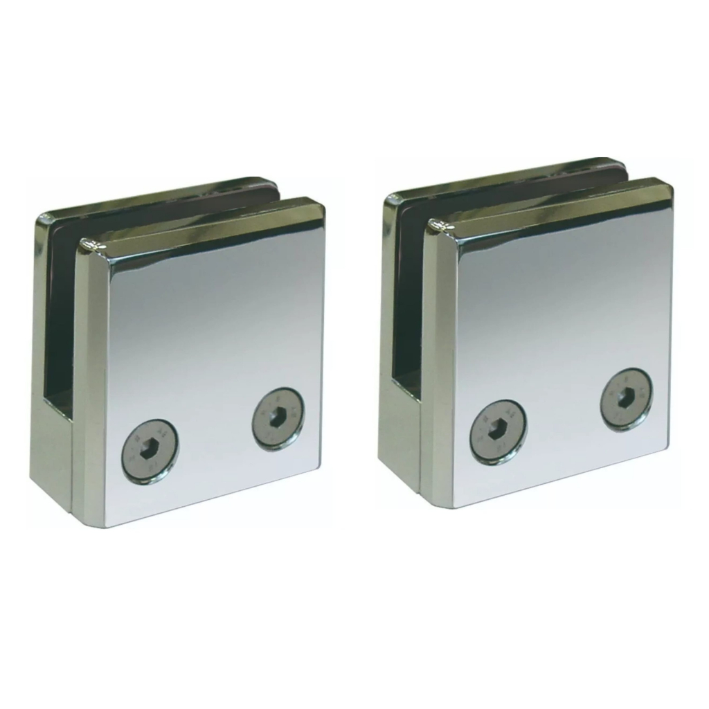 Presilha para Vidro Cromada Reta V/a Corrimão 2 Unidades em Oferta na Shopee