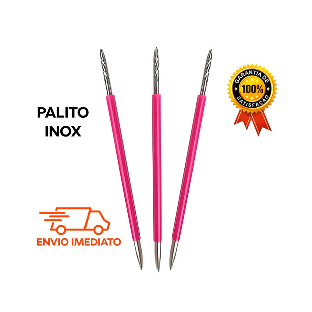 Kit 3 Palitos de Unha Inox Bastão Isis Cutelaria Profissional