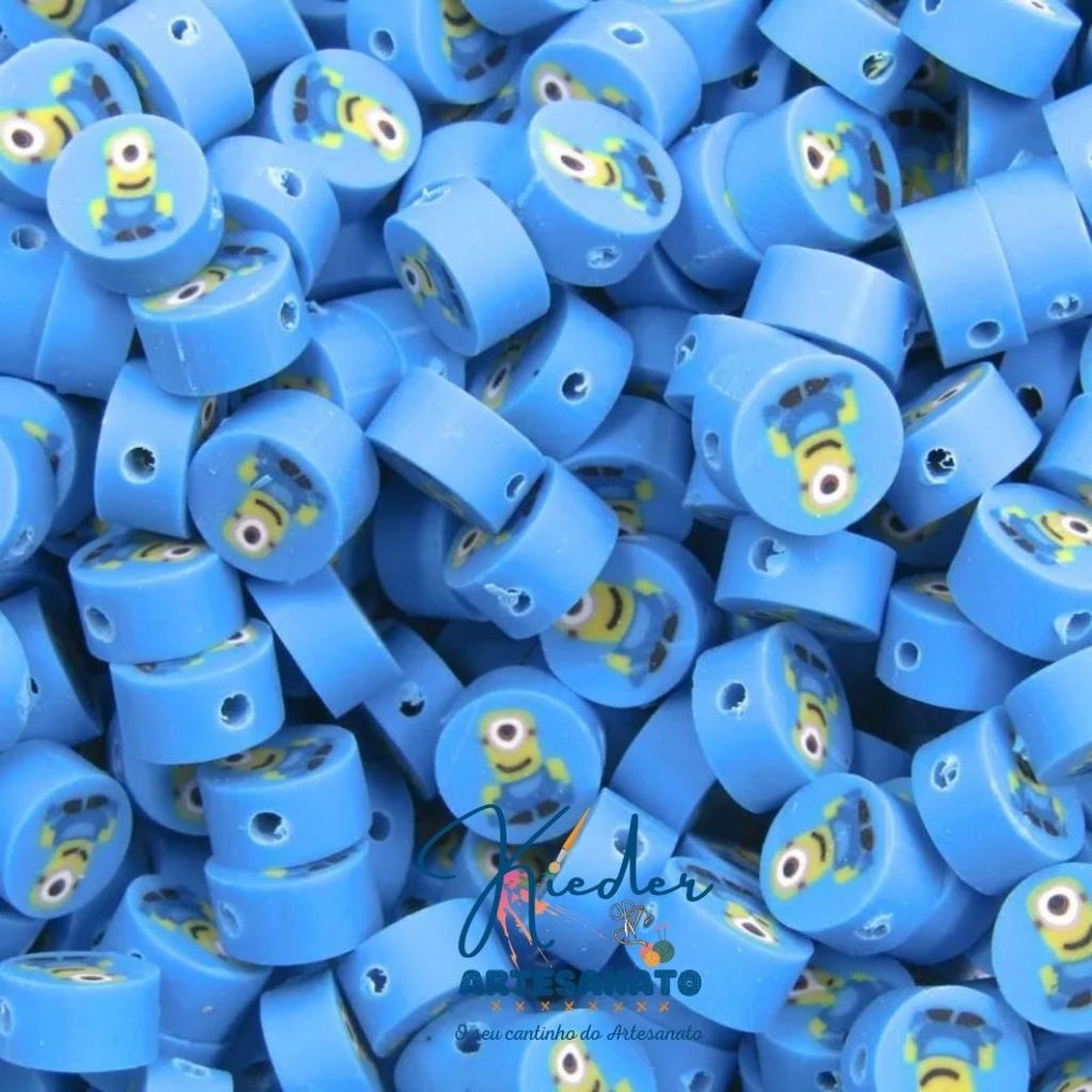 MIÇANGA ENTREMEIO MINIONS  10MM EM PVC PARA ARTESANATO EM GERAL